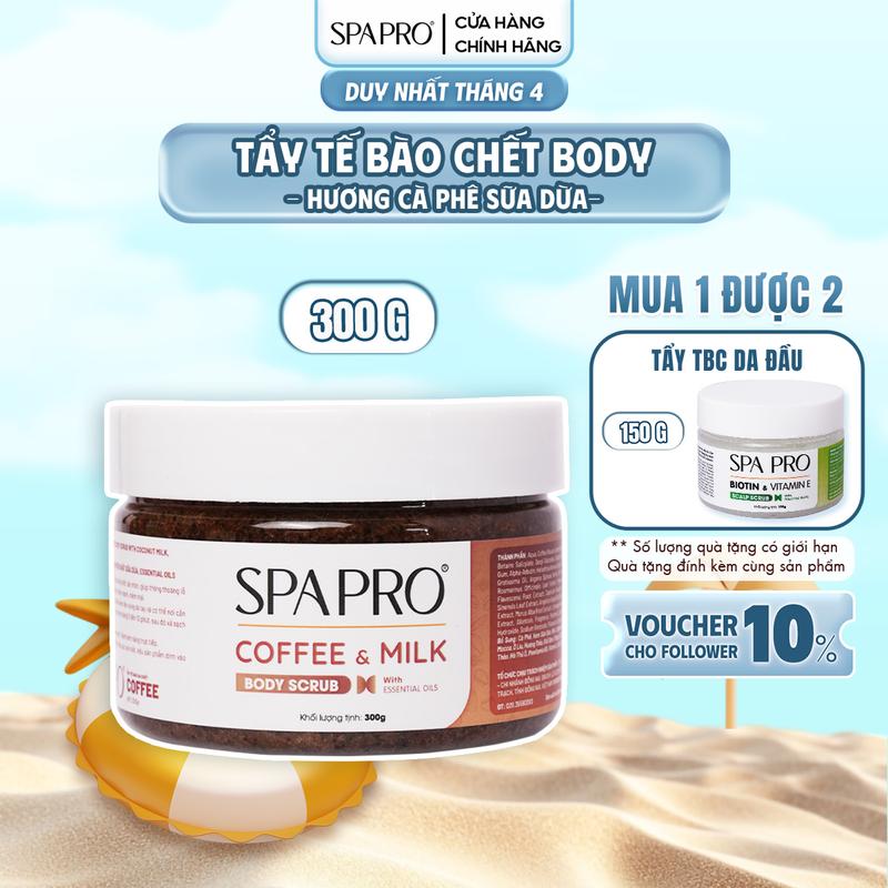 [MUA 1 TẶNG 1] Tẩy Tế Bào Chết Body Cà Phê/Macca 300g + Tẩy Tế Bào Chết Da Đầu Vitamin E & Biotin 150g SPAPRO