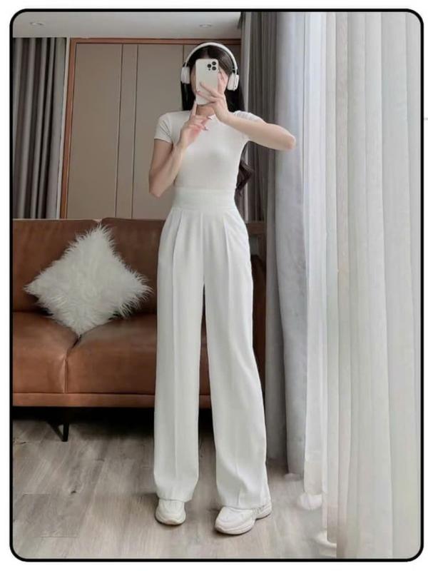 Quần tây công sở nữ, quần ống suông cho nàng nấm lùn  bigsize gen eo. 4