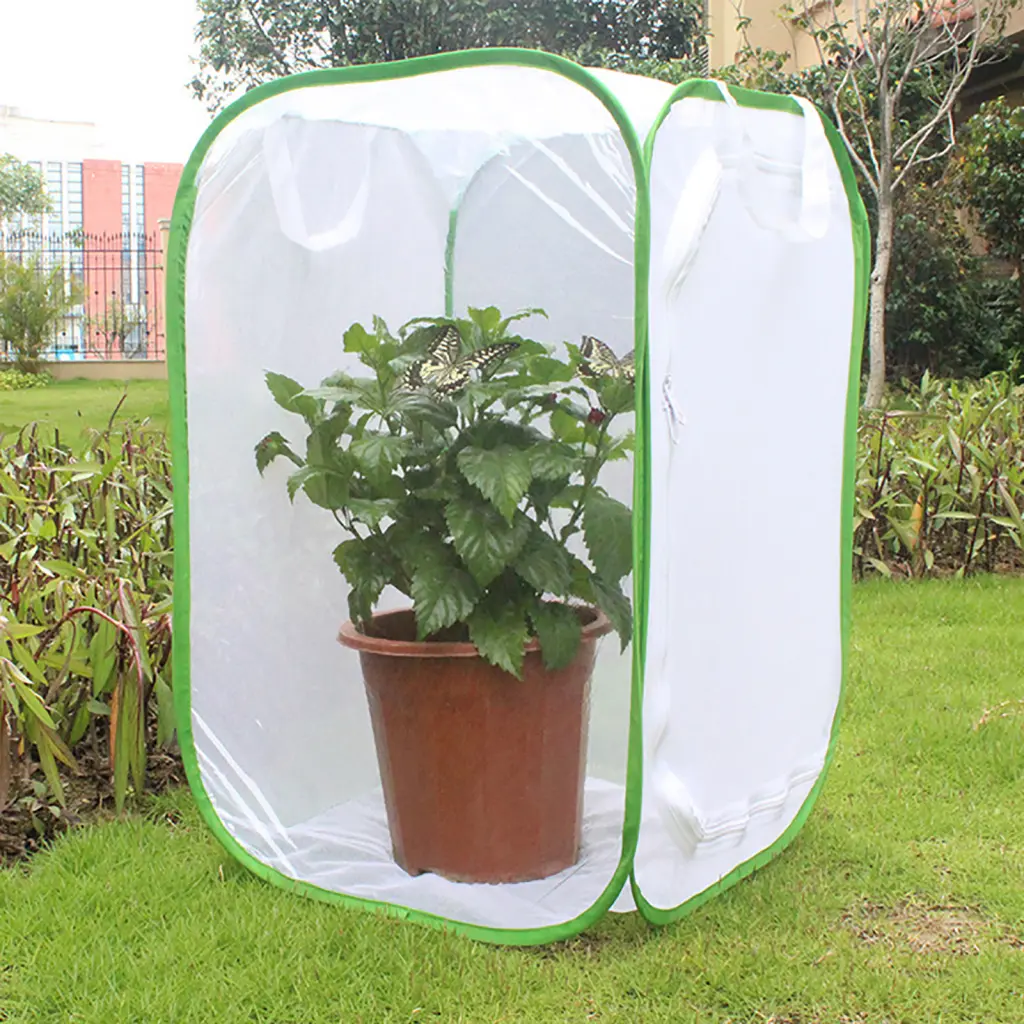 Ghostun- Mesh Cage Handheld Portable Habitat Kit Garden Cage Plant House Observation Net for Butterfly Easy Storage