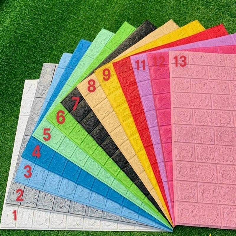 Combo 50 tấm xốp dán tường 70x77 cm Miếng xốp giả gạch khổ lớn 70x77cm, 2 tấm 1 mét vuông, chống ẩm mốc, bong tróc, dễ thi công