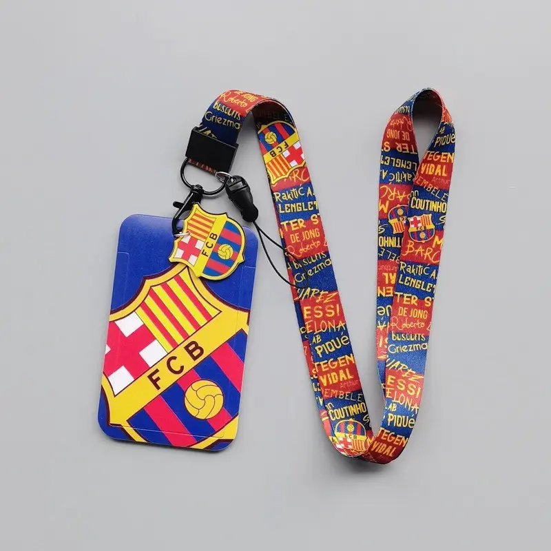 Dây Đeo Thẻ Cho Sinh Viên - Học Sinh, Nhân Viên Kèm Bao Đựng Thẻ Hình Logo Các CLB Bóng Đá Barcelona, Real Madrid,  MU 4