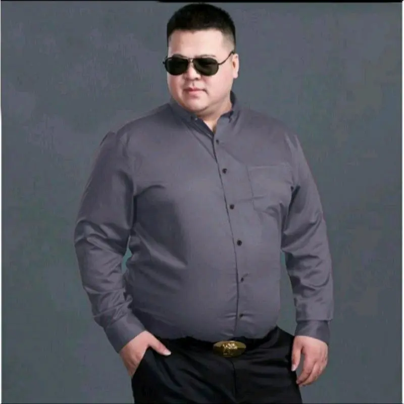 Kemeja Polos Formal Jumbo Lengan Panjang Slimfit Baju Katun Polos 4