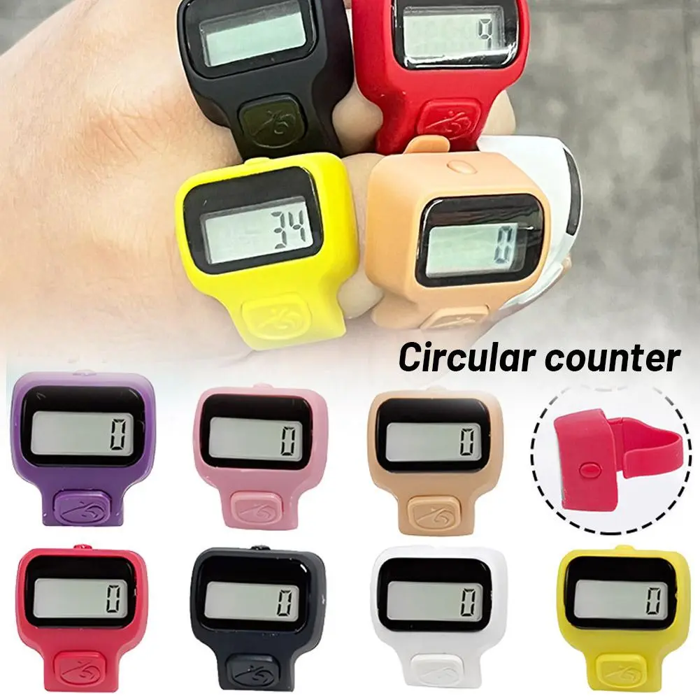 Bộ Đếm Ngón Tay Mini Cầm Tay, Trọng Lượng Nhẹ, Màn Hình LCD Kỹ Thuật Số Có Thể Đặt Lại, Hiển Thị Số Màu
