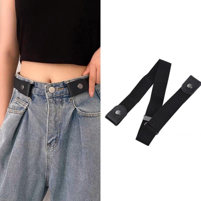 Dây nịt thắt lưng nữ CO GIÃN AAA iLitakhông khóa nịt thun móc quần eo điều chỉnh cúc bấm 2 bên vải
