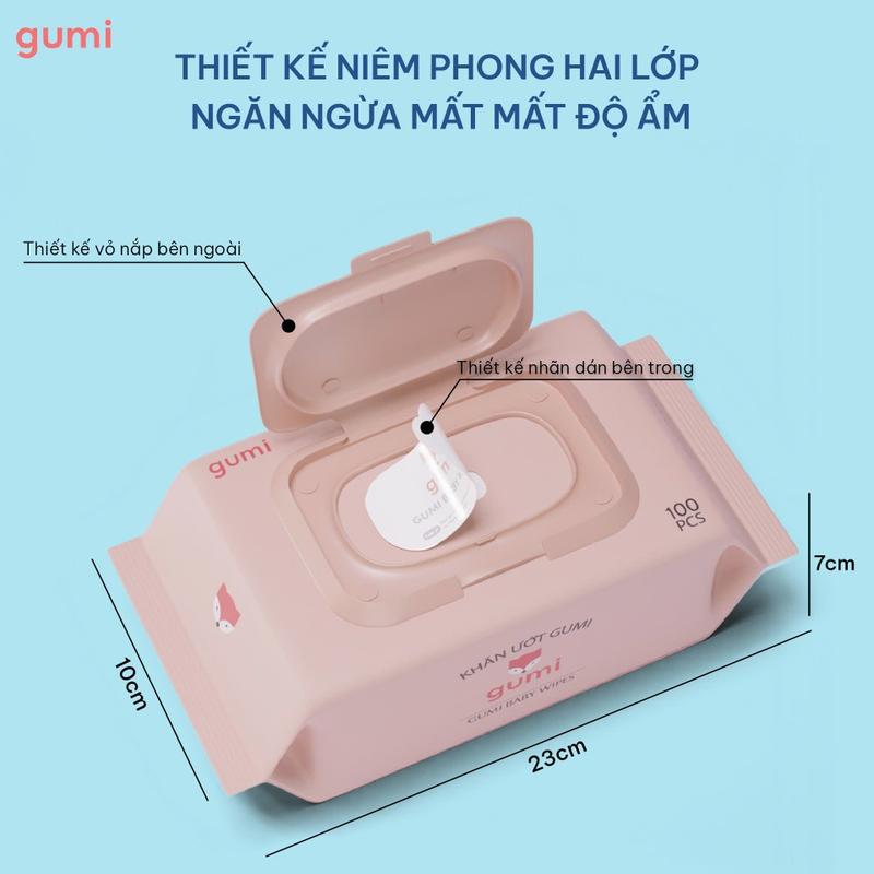 Product Introduction of Thùng 10 gói Khăn ướt cao cấp Gumi loại 100 tờ không cồn, không parapens cho em bé  măt uot khăn  ướt khăn  giấy khăn  ướt giấy ướt  lamy khăn  ướt 7