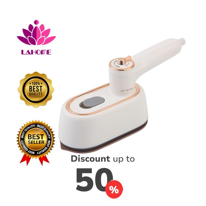 Gambar LAHOME Portable Steam Iron Setrika Uap Mini, Setrika Uap Genggam Portabel 1000W untuk Perjalanan, Gagang Putar 180° Mengubah Setrika Menjadi Steamer Genggam, Pemanasan Cepat 30 Detik, Setrika Steamer Lipat 2-in-1 untuk Rumah dan Perjalanan dari LAHOME Official Store Kab. Tangerang Tokopedia