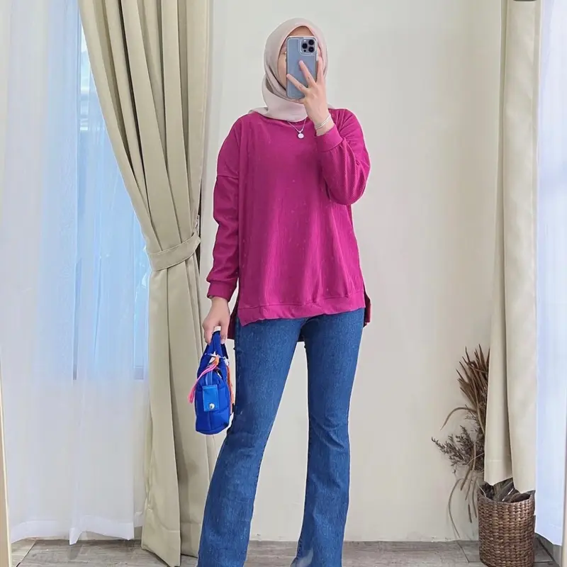 Atasan blouse wanita bahan hanover merk clarke Fit Kaos 1