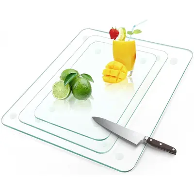 Aazon.co: LANGBOHOS Tepered Glass Cutting Boards for Kitchen,Clear Cutting Board for