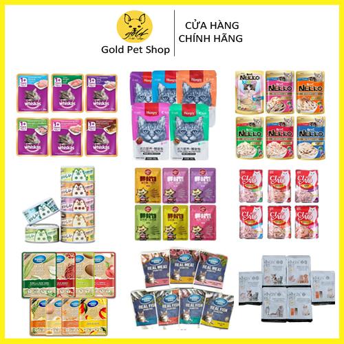 COMBO 20 GÓI PATE WHISKAS WANPY NEKKO NEEKA HAPPY 100 CIAO SNAPPY TOM KING PET ME-O DÀNH CHO MÈO - GOLD PET SHOP vừa không gây dị ứng whiskas