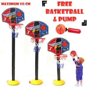 Children's Sports Exercise Toy Basketball Vertical Cartoon Basketball Stand (Plastic Frame)