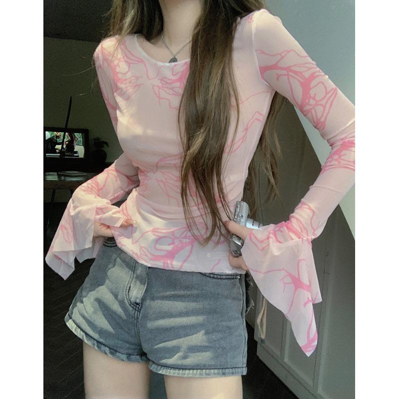 Y2k-Áo Sơ Mi Lưới Ngắn Trong Suốt Nhỏ Cho Nữ, Thiết Kế Sang Trọng, Phong Cách Cô Gái Nóng Bỏng Mới, Áo Giảm Béo, Áo Dài Tay Chống Nắng, Áo Khoác Ngoài, Mùa Hè