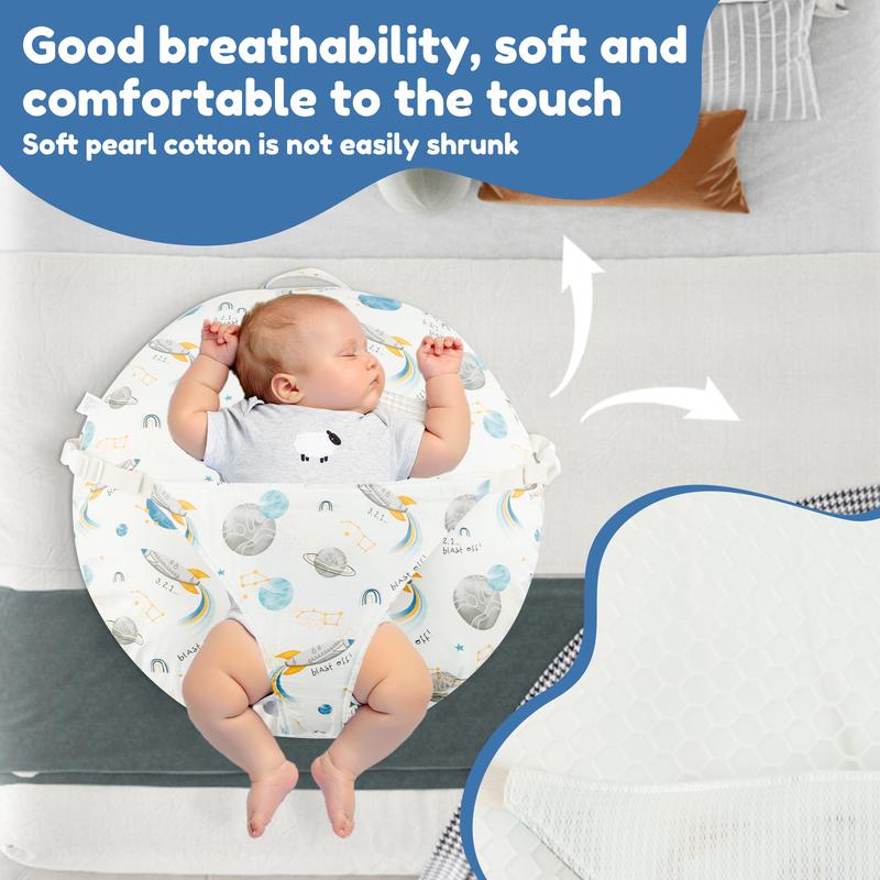 Product Introduction of Anti Roll Newborn Lounger Pillow with Adjustable Strap and Handle Comfortable Baby Lounger Pillow Breathable Newborn Lounger Pillow for Boys Girls 65x60cm usAn6 40