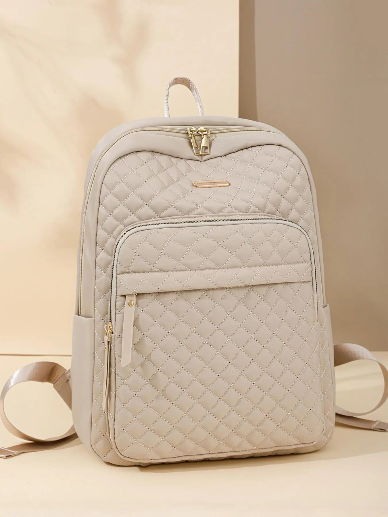 Fashionable Quilted Design Backpack, Large Capacity Commuter Ladies Backpack, Multi-compartment Multi-functional Anti-theft Business Computer Backpack