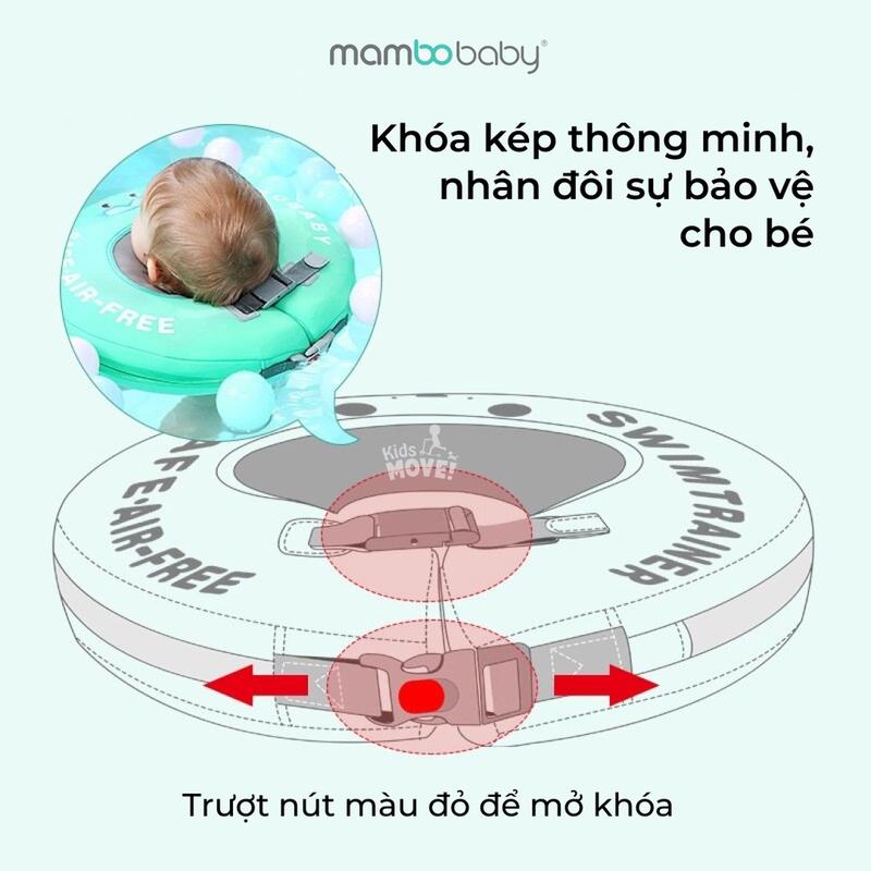 Phao cổ cho bé sơ sinh tập bơi chính hãng Mambobaby, chống lật, không bơm hơi, đặc ruột cho bé 0-6 tháng-1 tuổi cao cấp 3