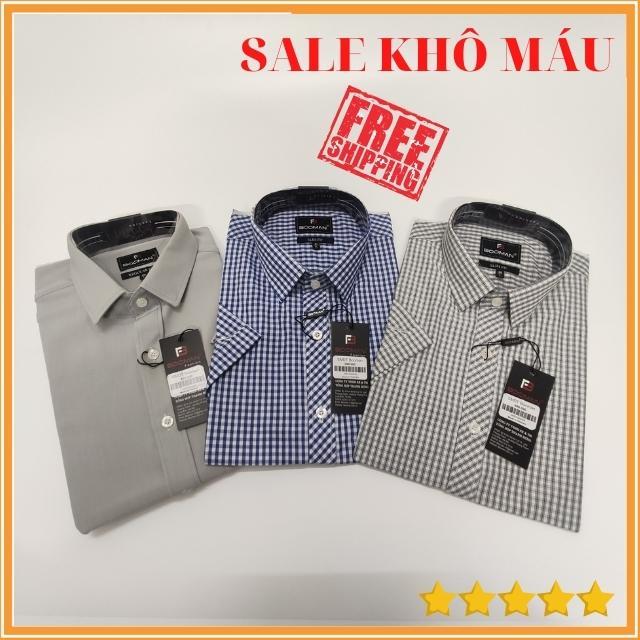 Áo sơ mi nam ngắn tay,sơ mi công sở chất lanh lụa mềm mịn mặc cực mát Menswear Cổ Tròn 0