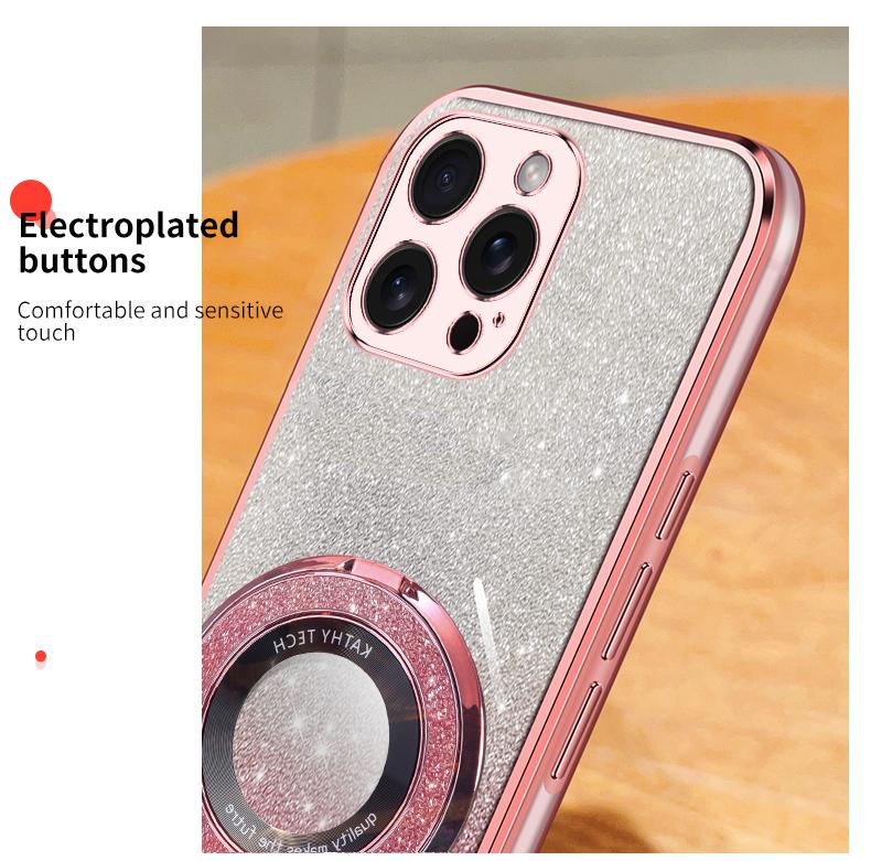 Product Introduction of For Samsung Galaxy A15 4G A15 5G A25 A35 A55 Case with Electroplated Stand Bracket Fashion Luxury Glitter Phone Cases Clear Soft TPU Silicone Shockproof Protective Back Cover Camera Protect Casing 5