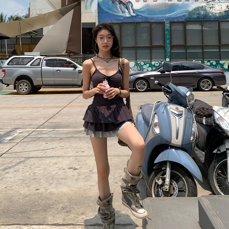 Product Introduction of Women'sFit Cami Dress Sleeveless Spaghetti Strap Ruffle Hem Dress Party Mini Dress Clubwear 31