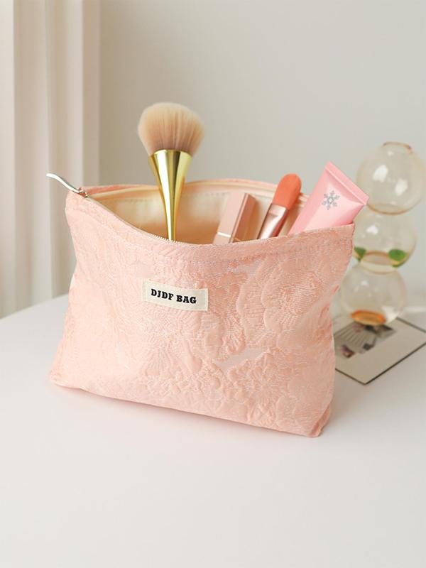 Flowers Pattern Makeup Bag, Portable Cosmetic Storage Bag, Double Layer Zipper Makeup Organizer Pouch, Matte Makeup Holder, Versatile Storage Bag for Travel & Daily Use 3