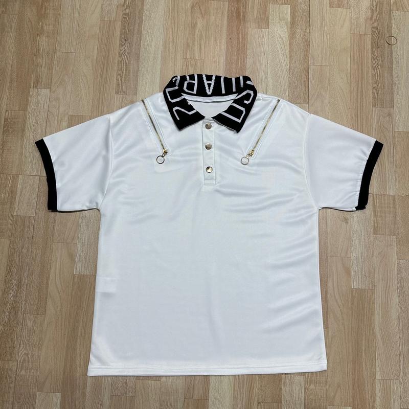 Áo polo PHỐI HAI KHÓA cổ bo dệt chữ   đủ 4 size cho ae vào săn nhe  Menswear 2