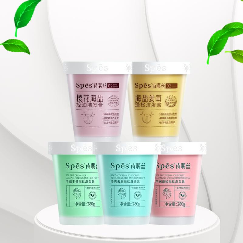 [280gr] Dầu gội tẩy tế bào chết SPES tinh chất muối biển giúp da đầu sạch gàu dưỡng ẩm, kiềm dầu và bồng bềnh tóc