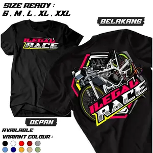 Kaos Racing Anak & Dewasa Ilegal Race Motor Drag - Baju Distro Terbaru - T-Shirt Pria Wanita