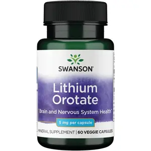 Swanson Lithium Orotate Antioxidant 5 mg 60 veggie capsules brain and nervous system support