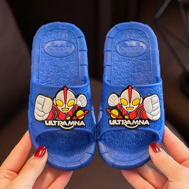 Cartoon Ultraman Children's Slippers Home Indoor Boys Thick Bottom Bath Non-Slip Baby Sandals Girls Summer