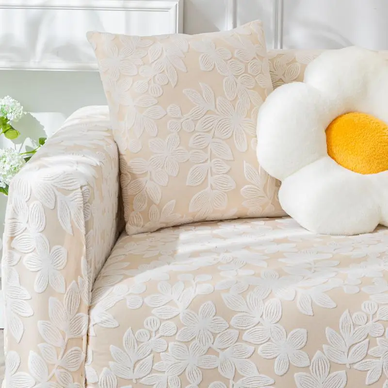 Floral Pattern Sofa Cover, 1 Count Sofa Slipcover with 1 Count Seat Cushion Cover, Dustproof Sofa Cover for Home Living Room Decor 4