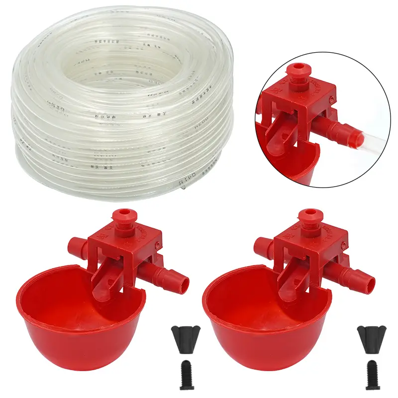 Mangkuk Air Ayam Automatik, Diameter 9.5mm, Sesuai untuk Ayam, Puyuh dan Burung, Mangkuk Minum, Air untuk Kandang Ayam, Sesuai untuk Anak Ayam, Peminum Puting