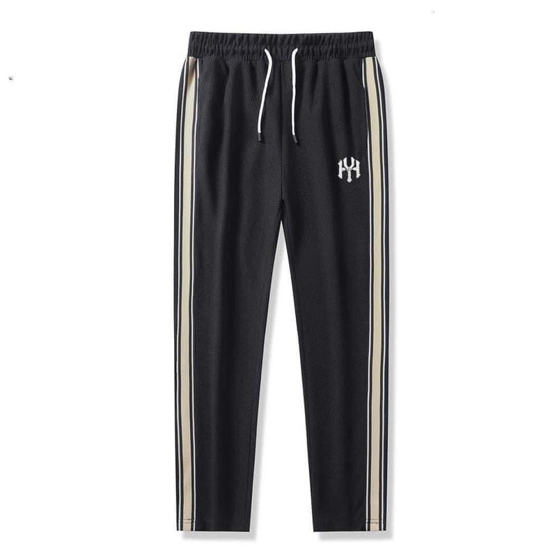 Unisex Waffle Striped Jogging Pants Fashion Jogger Casual Walker 6
