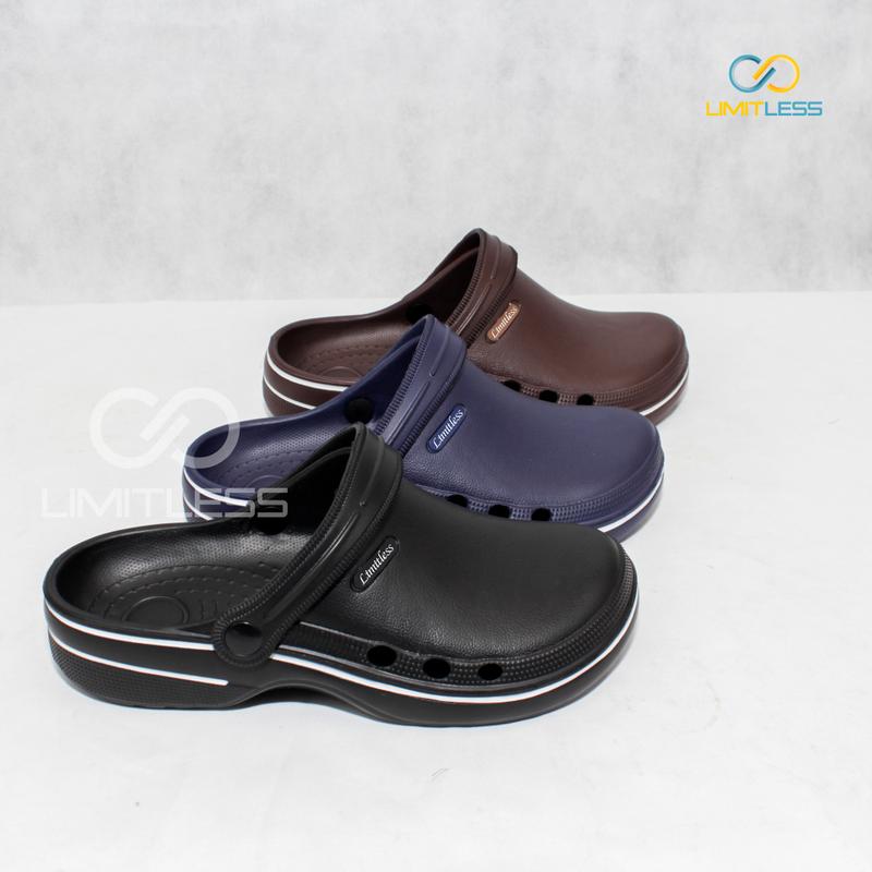 Limitless - Sandal Baim Pria Lab Terbaru Sendal Cowok Kodok Slipon Tali Belakang Tidak Pengap Bahan Berkualitas Ringan - Size 40-44 Karet 5