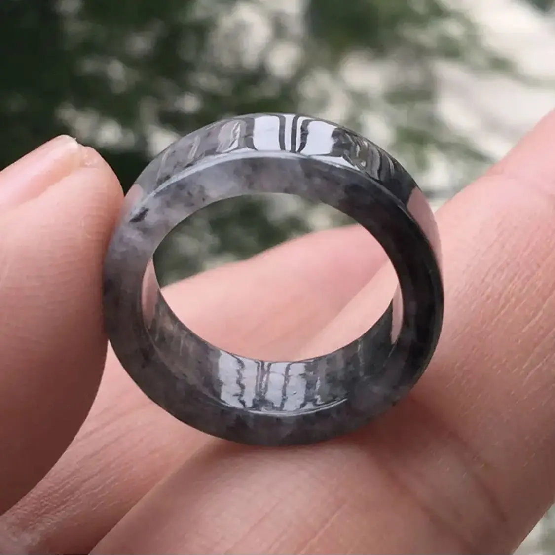 Nhẫn Vuông Đá Đen Ngọc Bích, Nhẫn Ngón Tay Nhỏ Nhẫn Ngọc Bích, Kích Thước Hình Vuông, Có Thể Tùy Chỉnh, Thích Hợp Để Đeo Cửa Tay, Được Khuyến Nghị Để Sử Dụng Tại Cửa Hàng