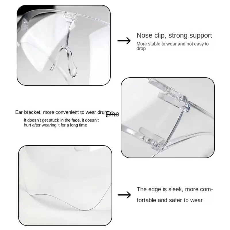 Kính bảo hộ toàn mặt, HD, chống sương mù, dành cho đầu bếp, lá dầu và lá chắn khói, mặt nạ cách ly màu bảo vệ Lý Tưởng cho thợ hàn, bảo vệ toàn diện 5