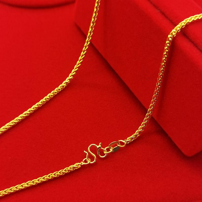 Product Introduction of Original Kalung emas cop 916 gold-plated necklace braided crossover jewelry for men and women 1