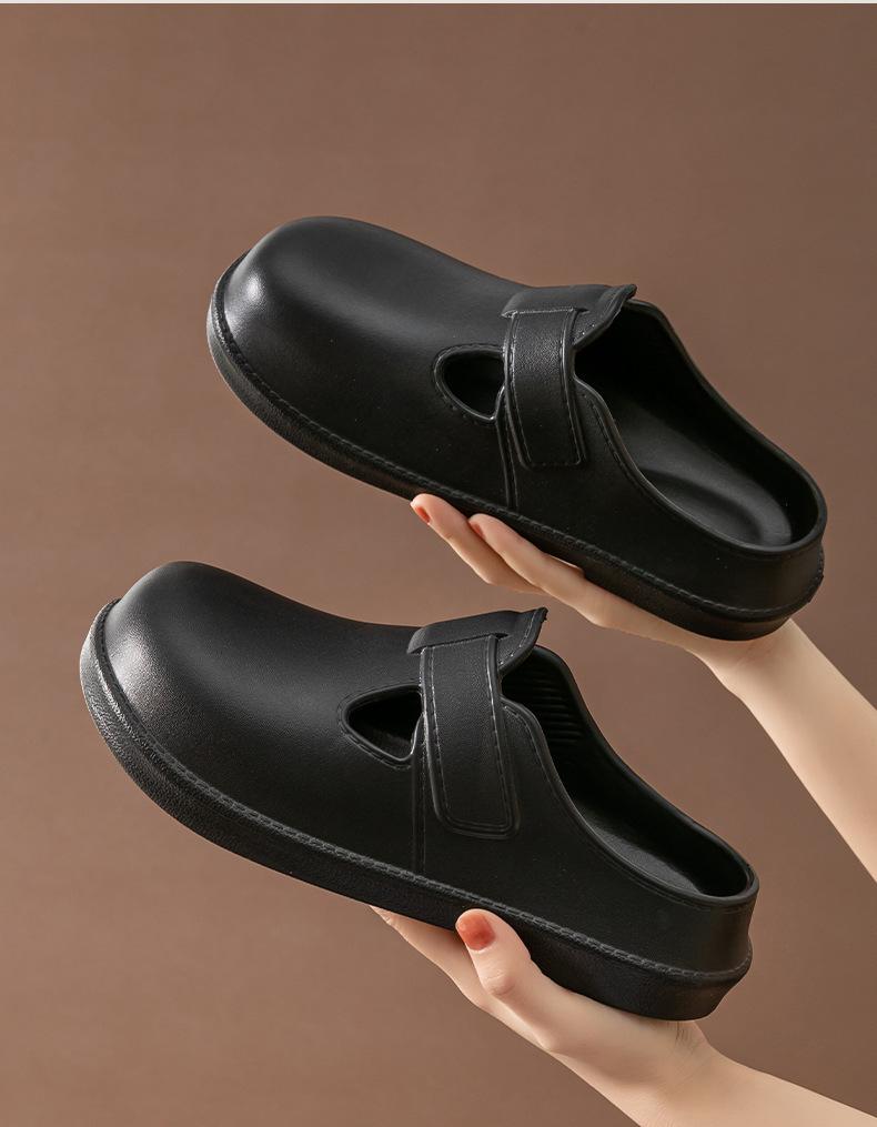Product Introduction of From Thailand  Big Head Sandals Flat Floor Non-slip Wide Foot Wearable Basic Color Suede Wear And No Hurt 5