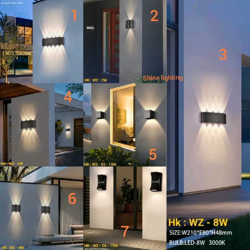 Lampu dinding minimalis LED akrilik dekorasi teras/balkon/cafe-restoran hitam 0