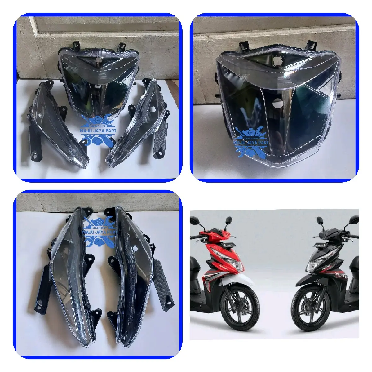 Reflektor Lampu Depan Plus Sein Beat New Esp Street 2016 2019 Costum Hitam Smoke Asli Motor Motorcycle