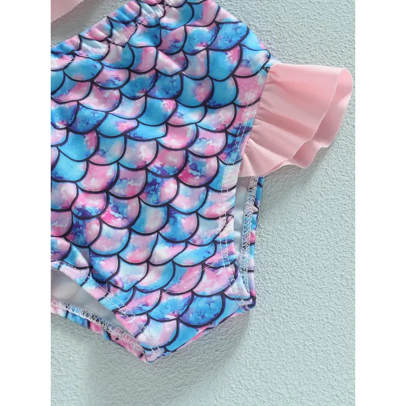Đồ Bơi Bikini Cho Bé Gái, Áo Vest Cổ Dây Không Tay, Quần Đùi Hồ Bơi Đi Biển Có Mũ, Mùa Hè, Mềm Mại, Thoải Mái, Mùa Hè, Biển, Bãi Biển, Dễ Thương, Thời Trang, Kỳ Nghỉ, Đáng Yêu, Ơn Gọi, 6-24M, 2-4Y 5