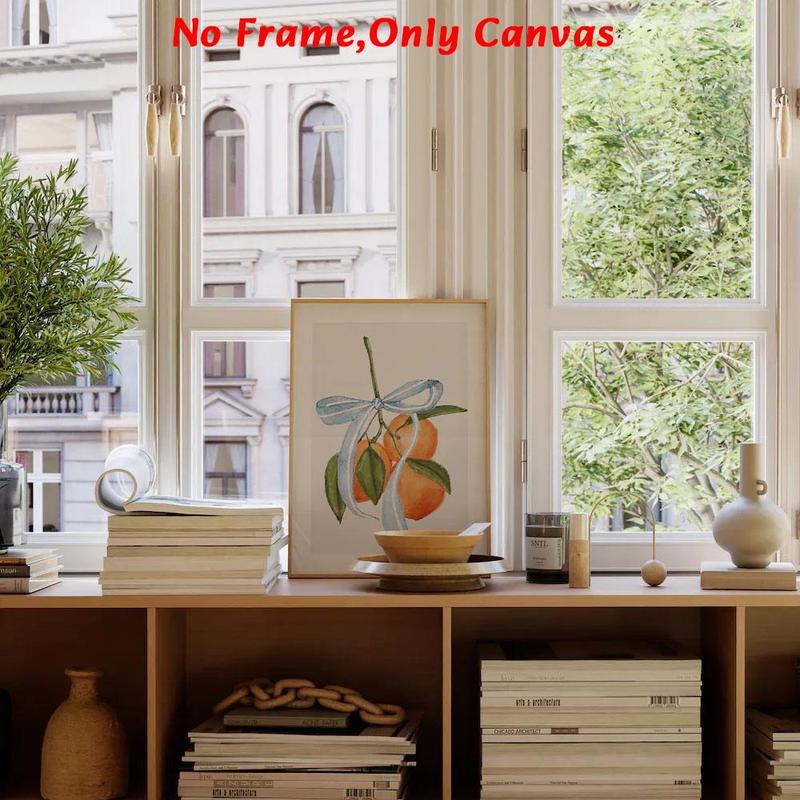 Watercolor Fruit Pattern Unframed Painting, 1 Count Modern Fruit Pattern Wall Art, Wall Decor for Home Living Room Bedroom Study Room 4
