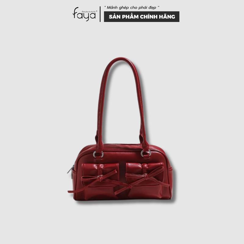  Túi xách nữ T2155 đeo vai xách tay da mềm dáng ngang bigsize thời trang dạo phố trẻ trung Faya Bag Đeo Chéo Kem 