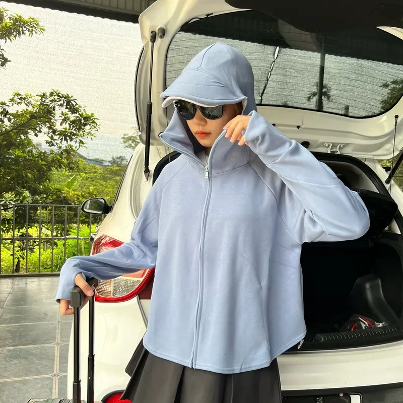 Áo Chống Nắng Dáng Ngắn Cánh Dơi Nữ Chất Umi Hàn Kiểu Dáng Phom Rộng Dày Dặn 3