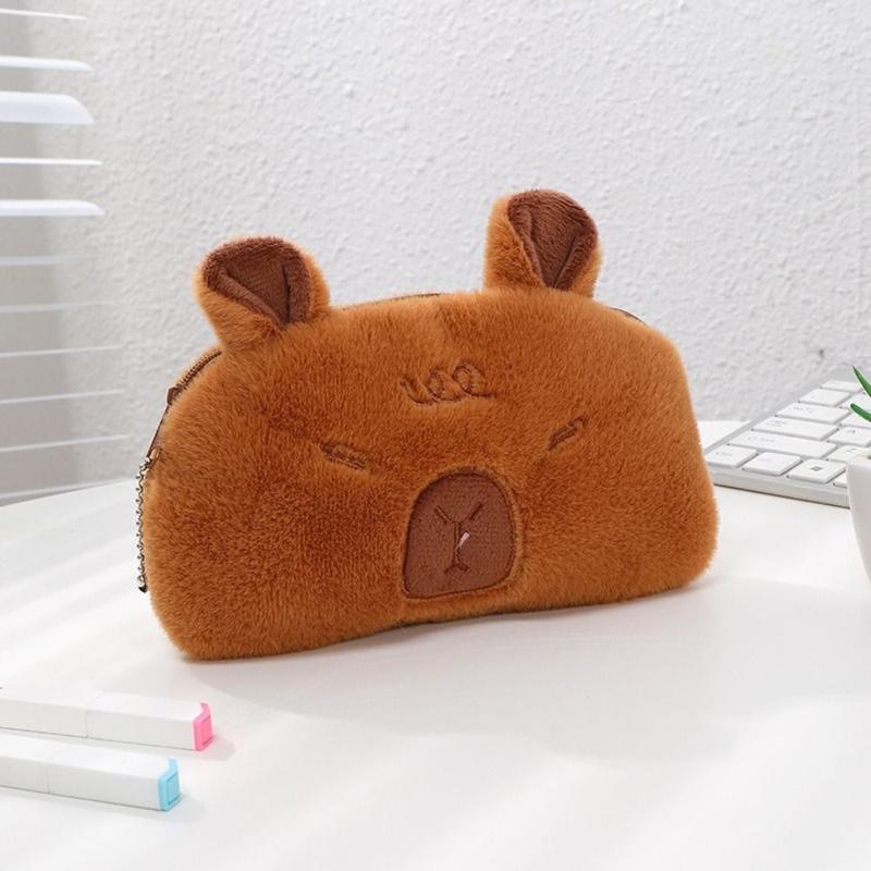Product Introduction of High Quality Plush Pen Bag Capybara Large Capacity Stationery Bag Back To School Gift Stationery Organizer Student 20