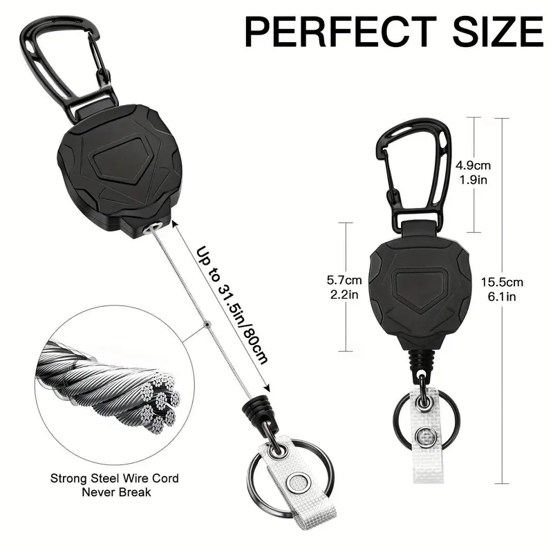 Retractable Badge Reel, 1 Count Keychain ID Badge Reel, Portable ID Card Holder for Students & Workers, Office Stationery & Supplies 1