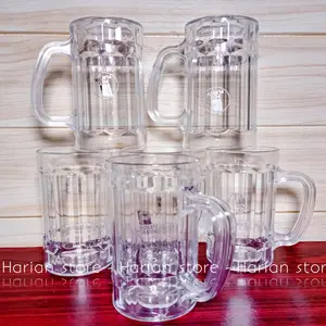 6 PCS GELAS MIKA PLASTIK AKRILIK POLY TEBAL ISI 450 MILI
