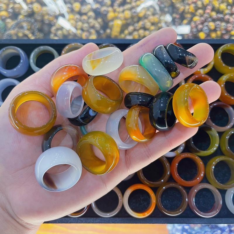 Nhẫn Đá Mã Não Nguyên Khối Phong Thuỷ