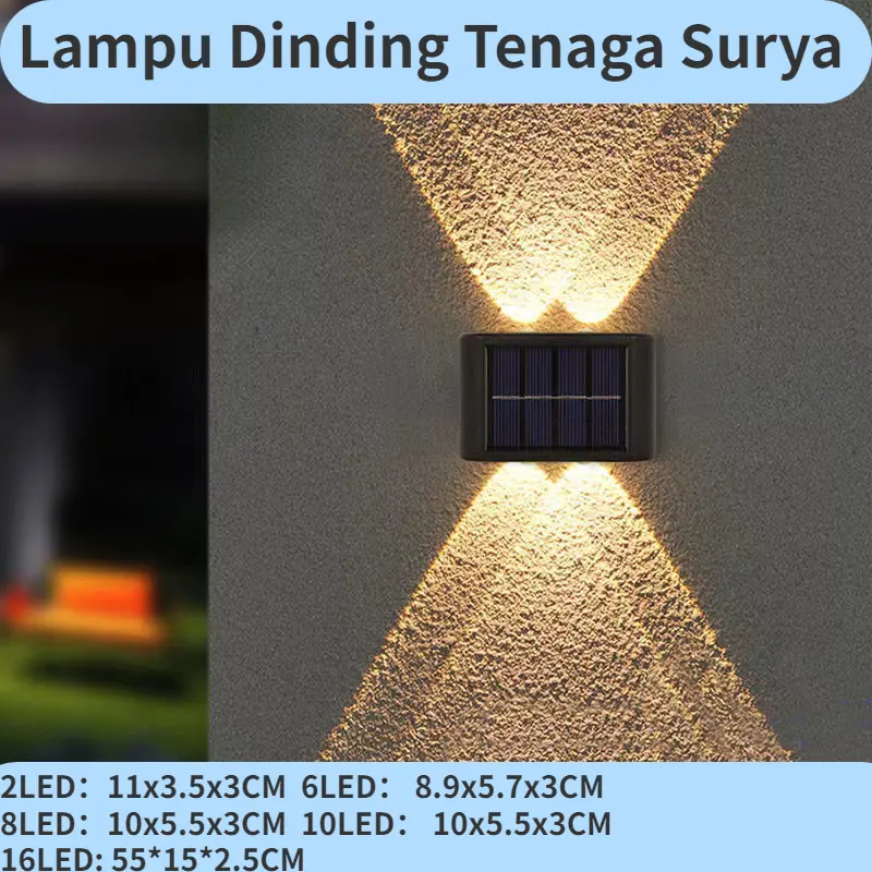LED Lampu Dinding Tenaga Surya Lampu Taman Tenaga Surya COB Sensor Light Taman Pencahayaan Taman/Dinding Hias Taman Outdoor Waterproof Lampu Anti Air 2/6/8/10/16 0