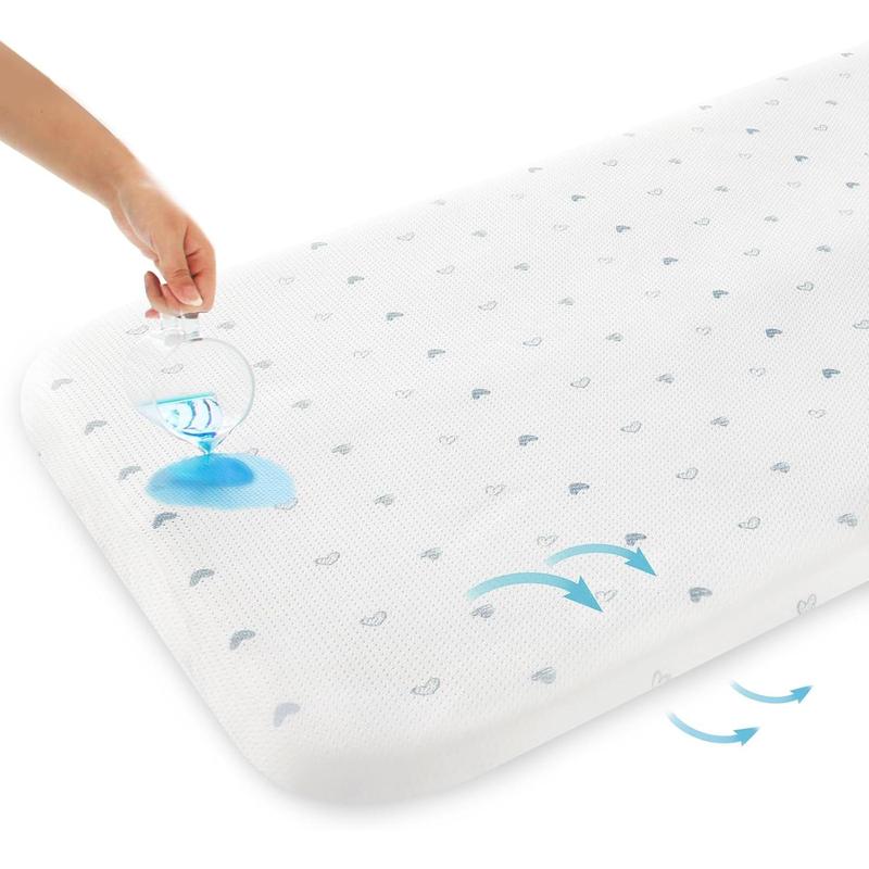 TikTok Shop Bassinet Mattress Pad 20 Fits Mika Micky Delight Koolerthings Other Bedside Sleeper Bassinet Waterproof Lining Breathable Soft Foam with Removable Zippered Cover