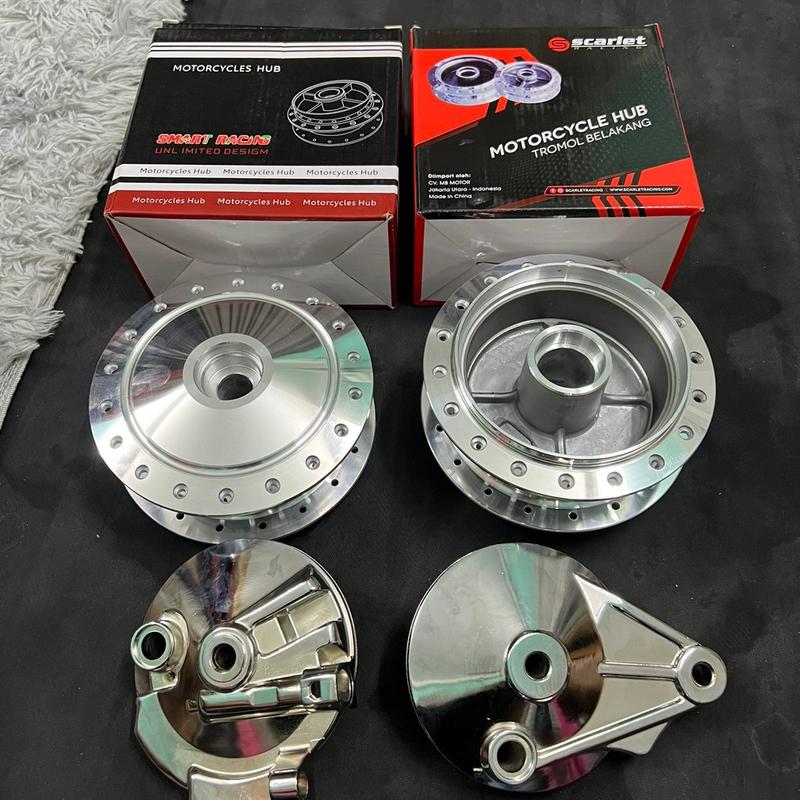 Bộ đùm trước sau Dream đùm đùm mạ crom ( kèm 2 má đùm crom )