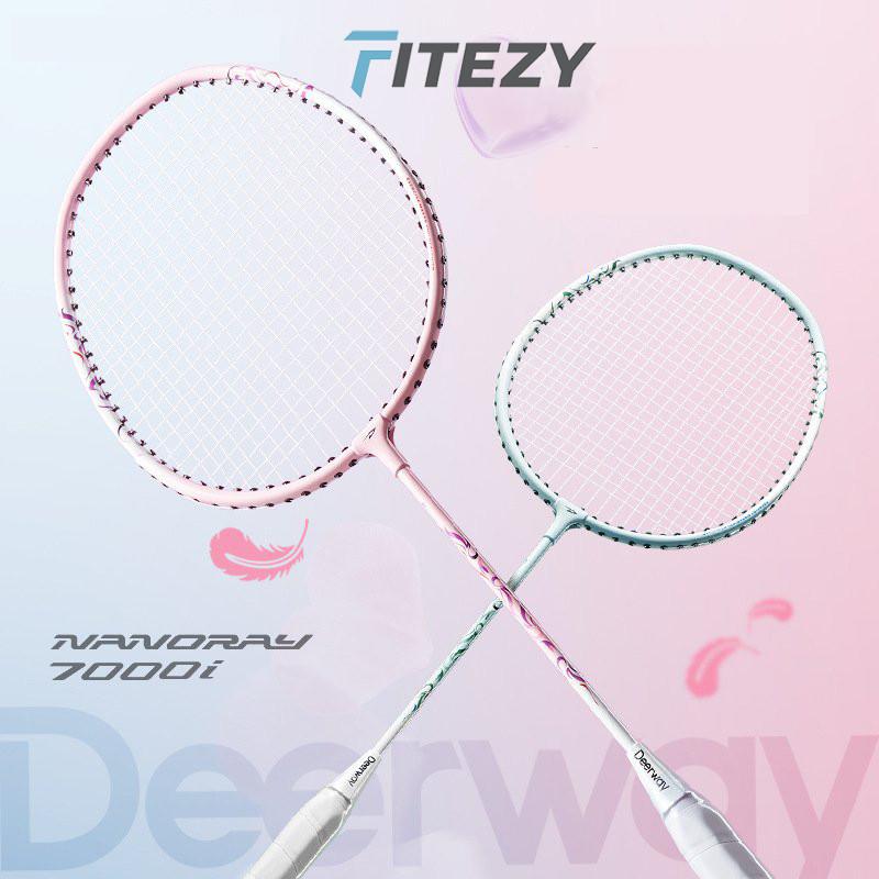 [HCM] Bộ đôi vợt cầu lông FITEZY mới - Chất lượng cao, màu pastel  Bi siêu xinh siêu bền bỉ Cán Vợt Sport