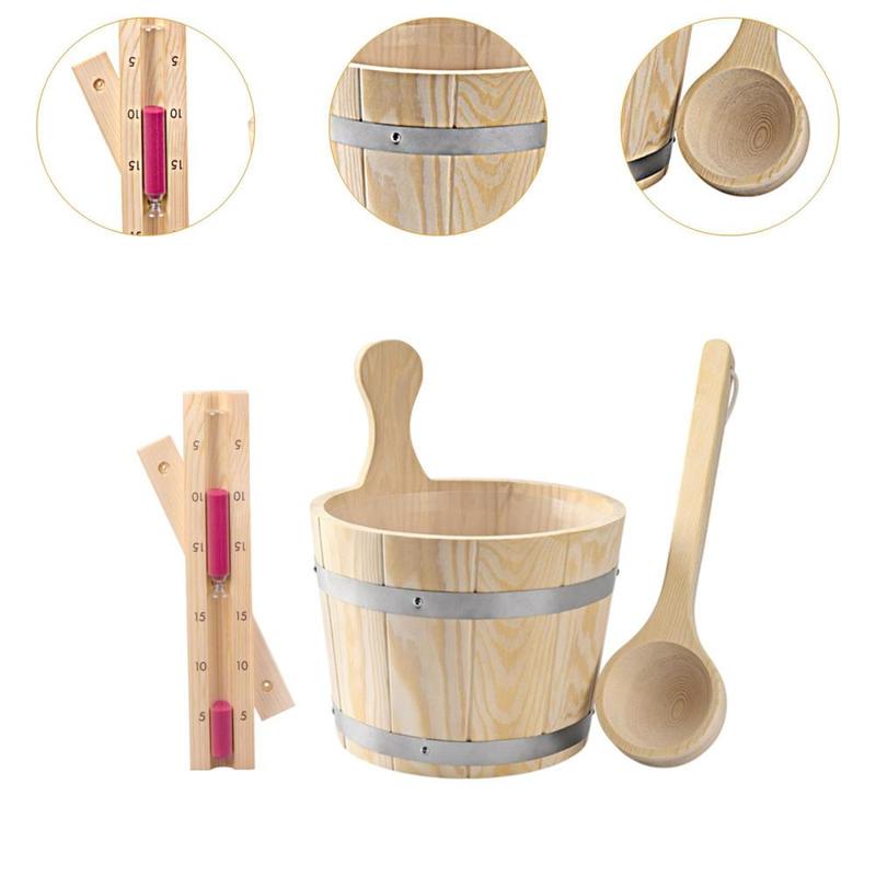 Product Introduction of Wooden Sauna Bucket Versatile Wood Bucket for Bathroom Sauna Steam Room Home 1